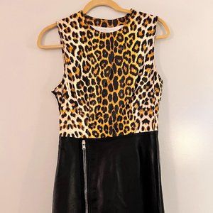 3.1 Phillip Lim Leopard-Print Leather Combo Dress